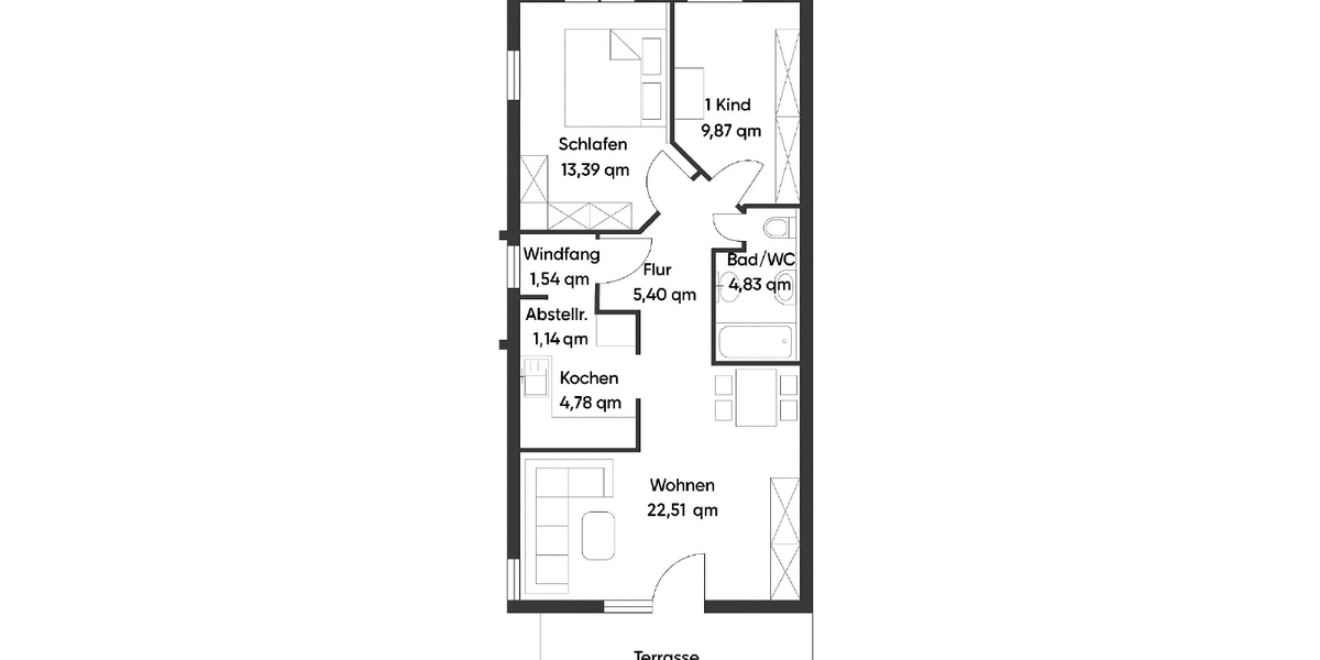 Grundriss der Wohnung